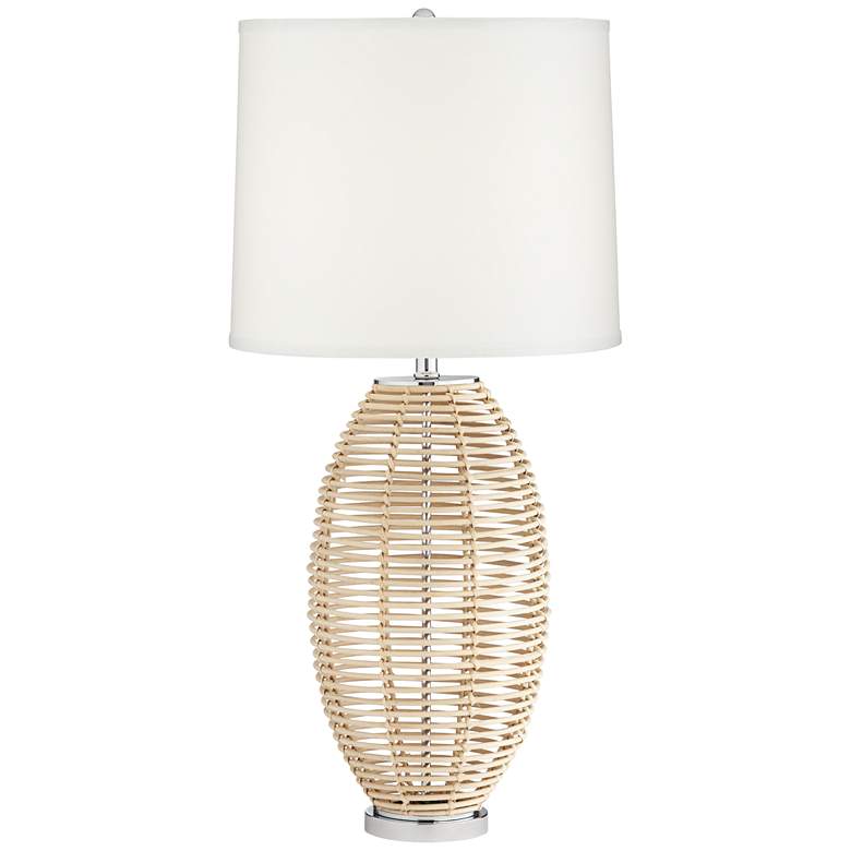 Image 2 Pacific Coast Lighting Knoll 33" Natural Rattan Basket Table Lamp
