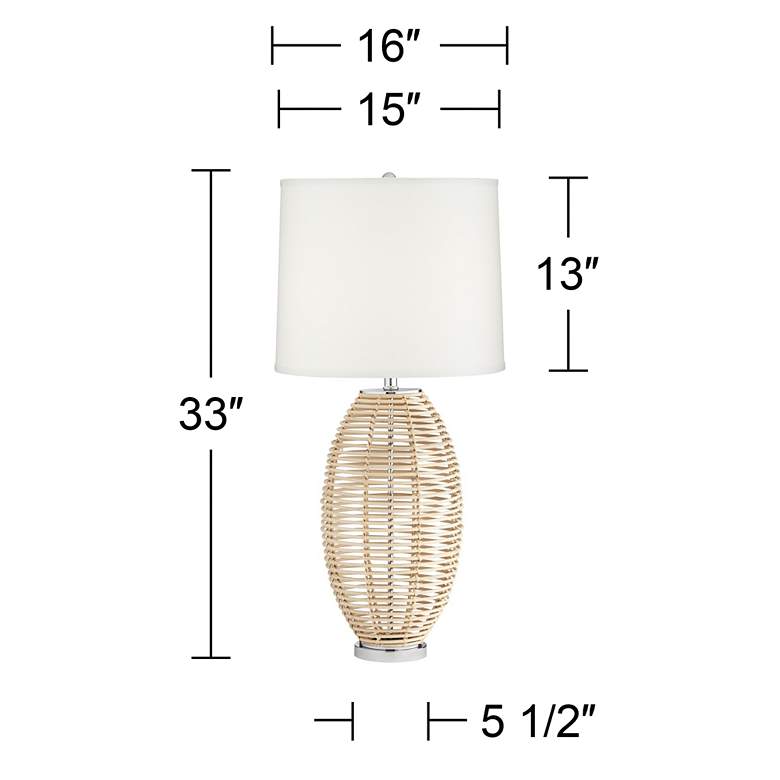 Image 7 Pacific Coast Lighting Knoll 33" Natural Rattan Basket Table Lamp more views