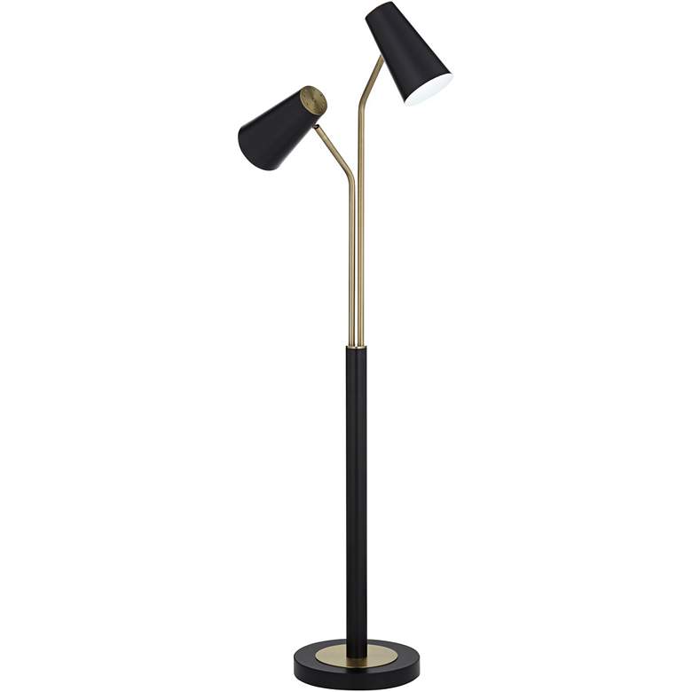 Image 6 Pacific Coast Lighting Legend Two-Light Brass and Black Floor Lamp more views
