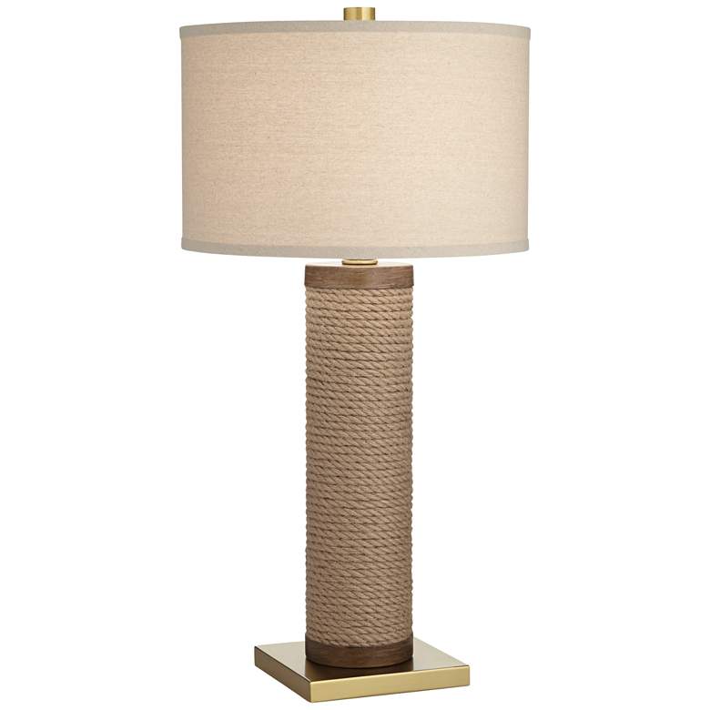 Image 2 Pacific Coast Lighting Lenwood 31 inch Natural Rope Column Table Lamp