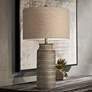 Pacific Coast Lighting Leona Textured Grid Rustic Modern Table Lamp