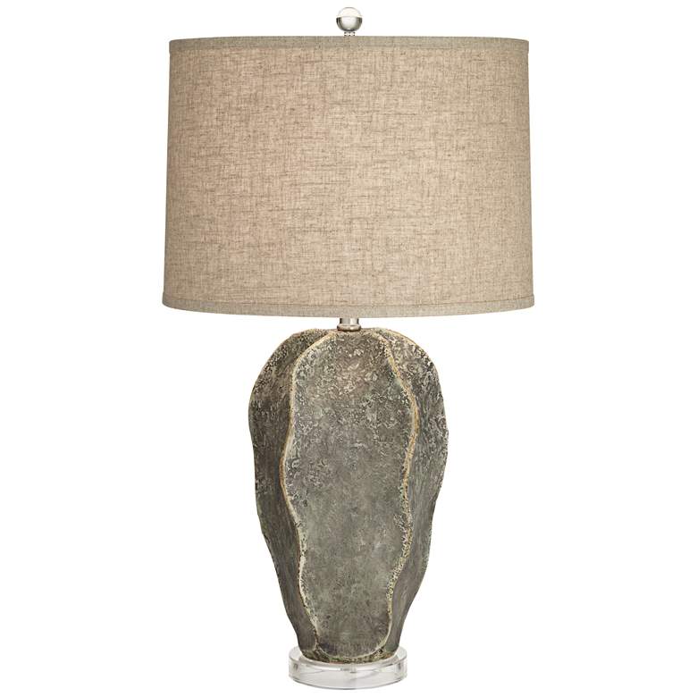 Image 2 Pacific Coast Lighting Logan 29 inch Textured Faux Stone Rustic Table Lamp