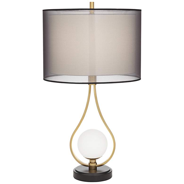 Image 1 Pacific Coast Lighting Lydia Warm Gold USB Table Lamp with Orb Night Light