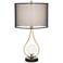 Pacific Coast Lighting Lydia Warm Gold USB Table Lamp with Orb Night Light