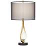 Pacific Coast Lighting Lydia Warm Gold USB Table Lamp with Orb Night Light
