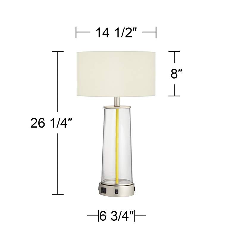 Image 5 Pacific Coast Lighting Melina Clear Glass USB Ports and Outlet Table Lamp more views