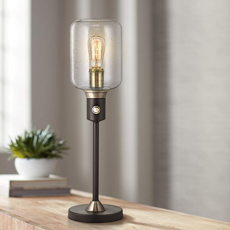Image 1 Pacific Coast Lighting Menlo Lane 25 1/2" Black and Brass Accent Lamp