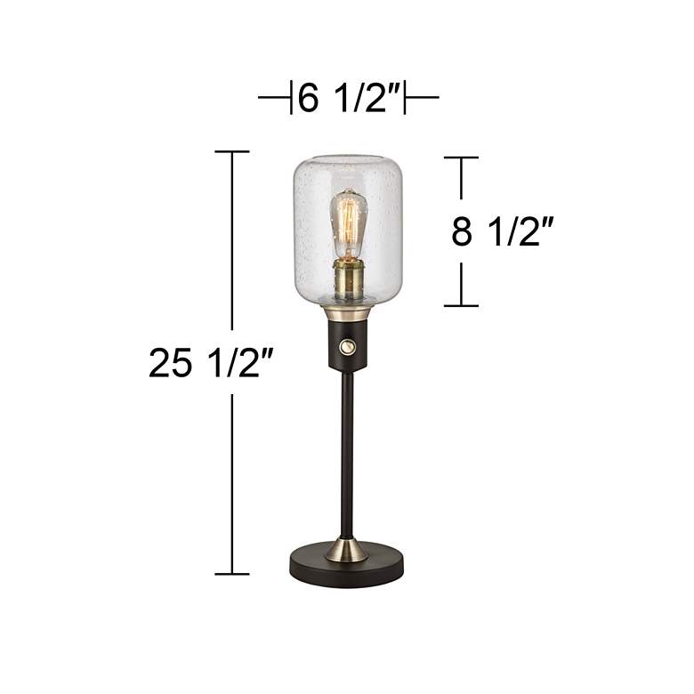 Image 3 Pacific Coast Lighting Menlo Lane 25 1/2" Black and Brass Accent Lamp more views