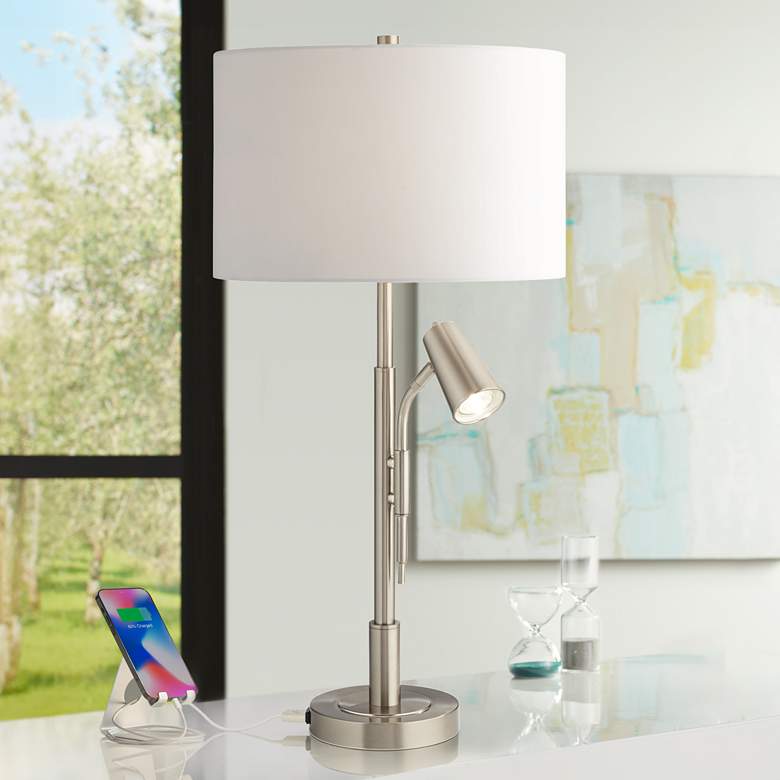Image 1 Pacific Coast Lighting Modern 32" Table Lamp with Side Reading Light