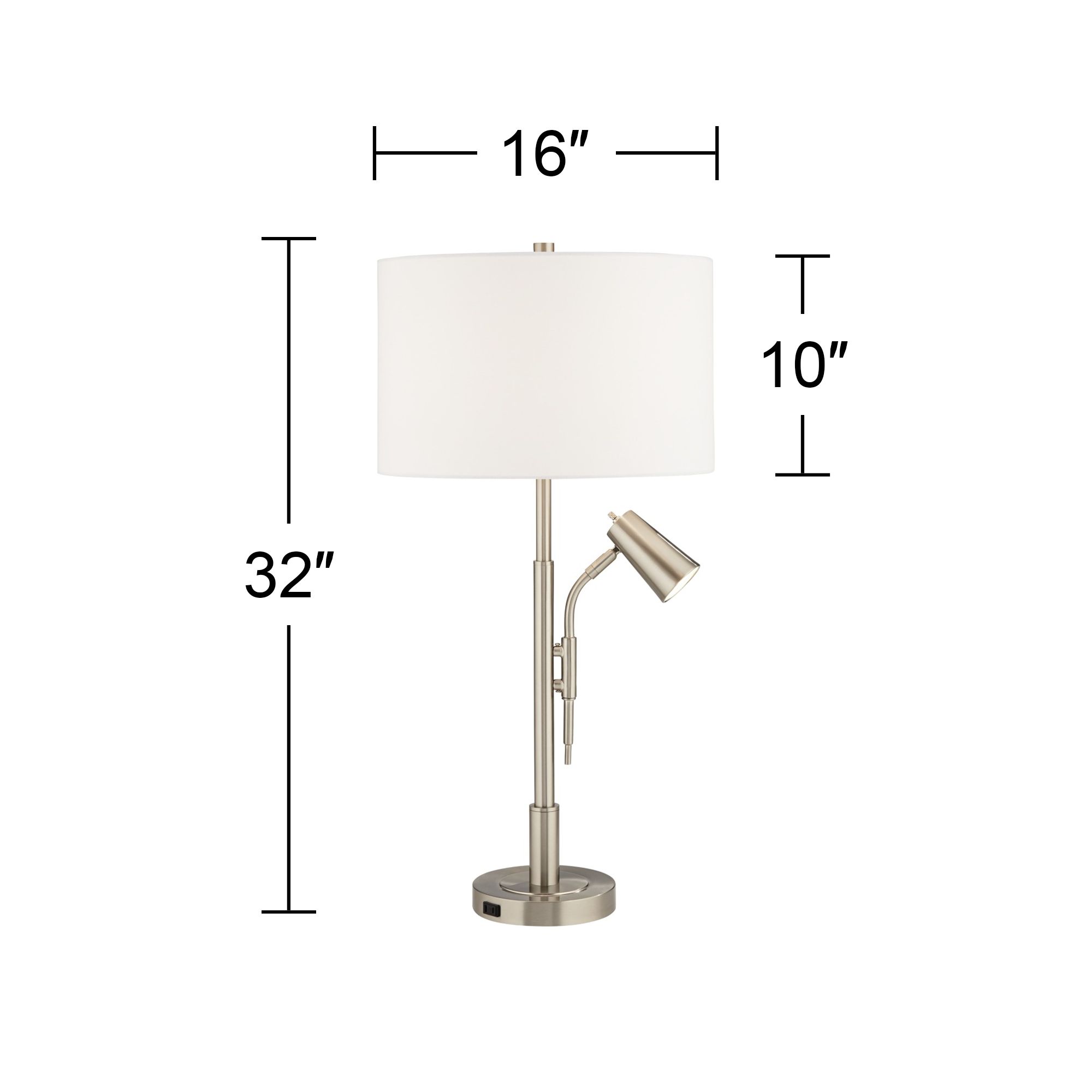 Pacific Coast Lighting Modern 32" Table Lamp with Side Reading Light