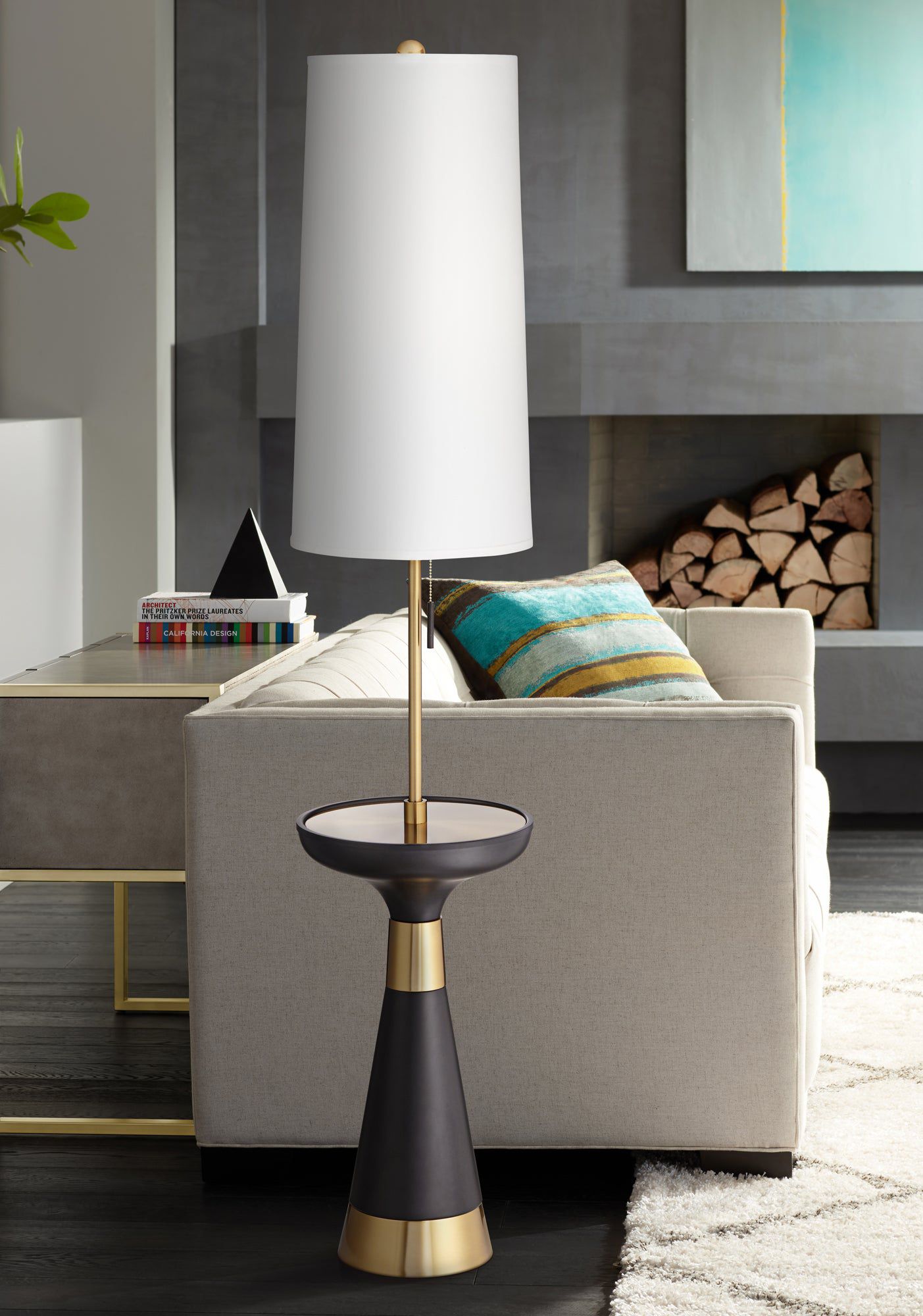 Black, With Tray Table Floor Lamps | Lamps Plus