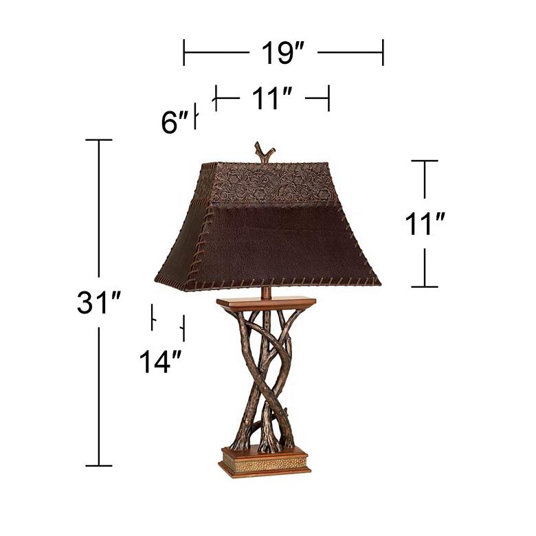 Image 3 Pacific Coast Lighting Montana 31" Rustic Tree Branch Table Lamp more views