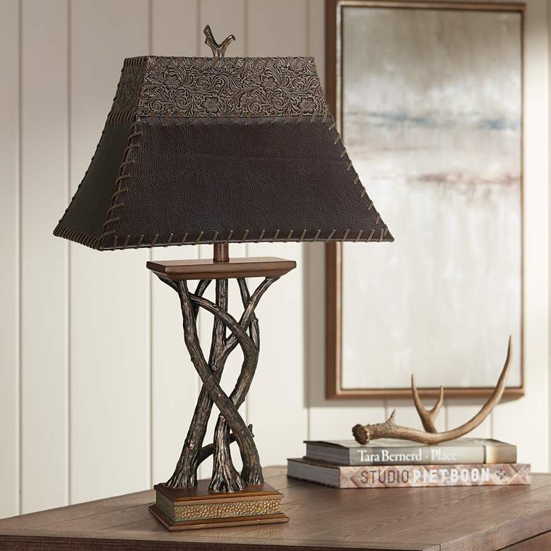 Image 1 Pacific Coast Lighting Montana Reflections Rustic Tree Branch Table Lamp