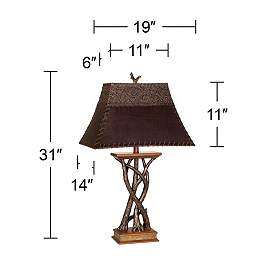 Image3 of Pacific Coast Lighting Montana Reflections Rustic Tree Branch Table Lamp more views