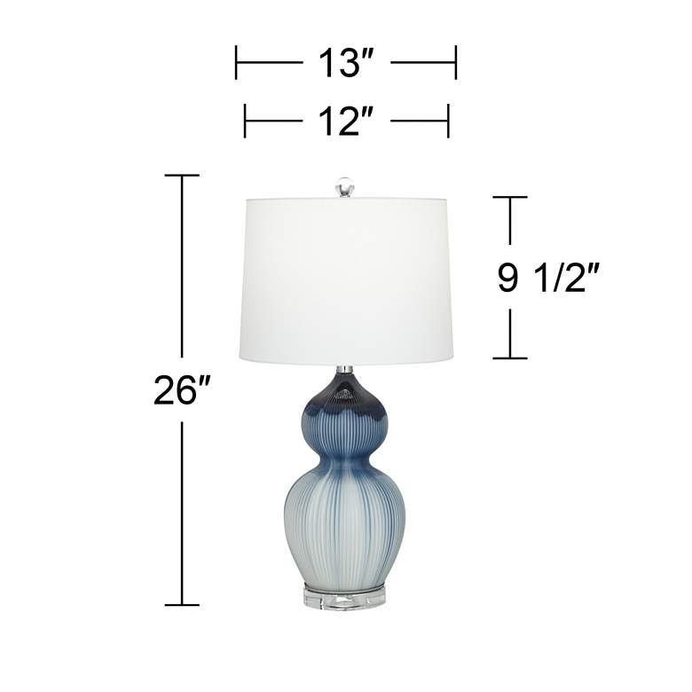 Image 7 Pacific Coast Lighting Nadia Blue Double Gourd Modern Glass Table Lamp more views