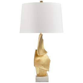 Image2 of Pacific Coast Lighting Nelya Modern Abstract Gold Leaf Table Lamp