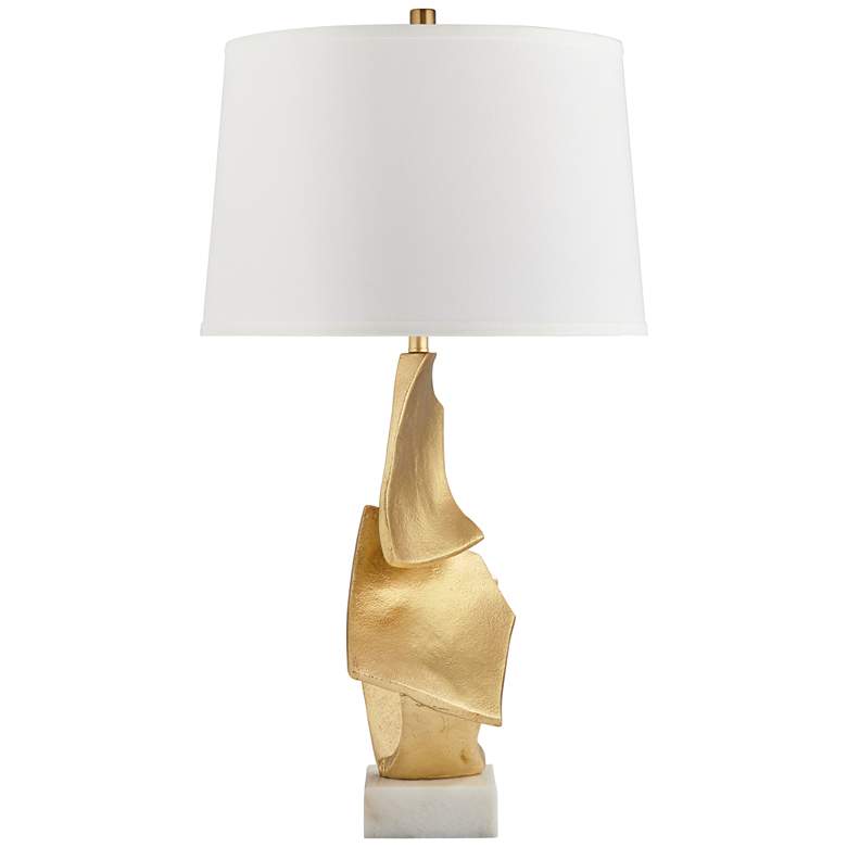 Image 2 Pacific Coast Lighting Nelya Modern Abstract Gold Leaf Table Lamp