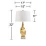 Pacific Coast Lighting Nelya Modern Abstract Gold Leaf Table Lamp