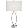 Pacific Coast Lighting Nickel Oval Eye 28" Power Outlet Table Lamp