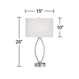 Image5 of Pacific Coast Lighting Nickel Oval Eye 28" Power Outlet Table Lamp more views