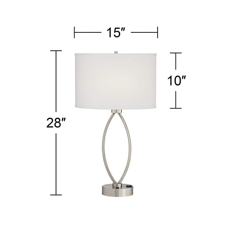 Image 5 Pacific Coast Lighting Nickel Oval Eye 28 inch Power Outlet Table Lamp more views