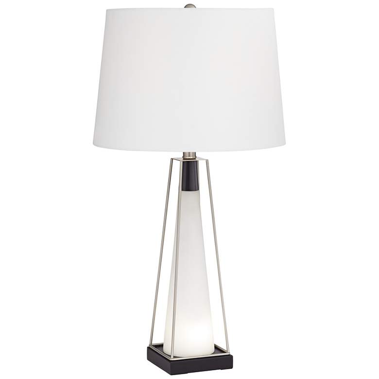 Image 2 Pacific Coast Lighting Nina White Glass Table Lamp with LED Nightlight