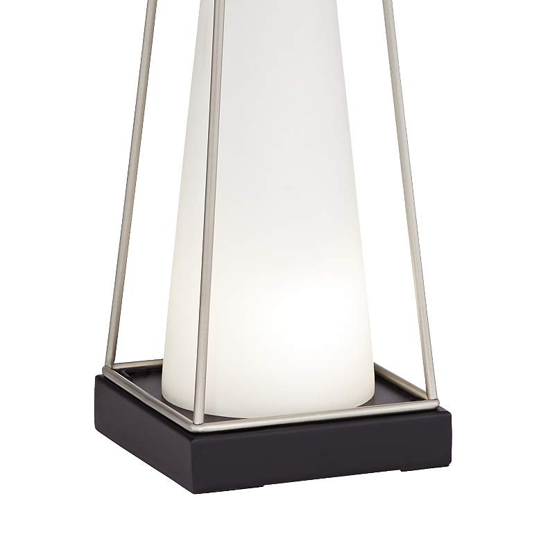 Image 5 Pacific Coast Lighting Nina White Glass Table Lamp with LED Nightlight more views