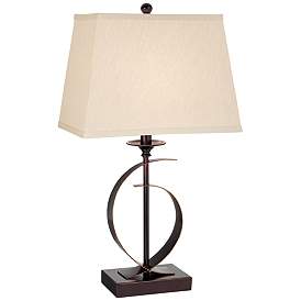 Image3 of Pacific Coast Lighting Nokko Open Base Scroll Metal Table Lamps Set of 2 more views