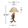 Pacific Coast Lighting North Woods Faux Antler Western Rustic Table Lamp