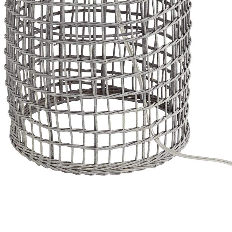 Image 5 Pacific Coast Lighting Oahu 28 1/4" Cool Gray Rattan Basket Table Lamp more views