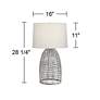 6_Pacific Coast Lighting Oahu 28 1/4" Cool Gray Rattan Basket Table Lamp more views