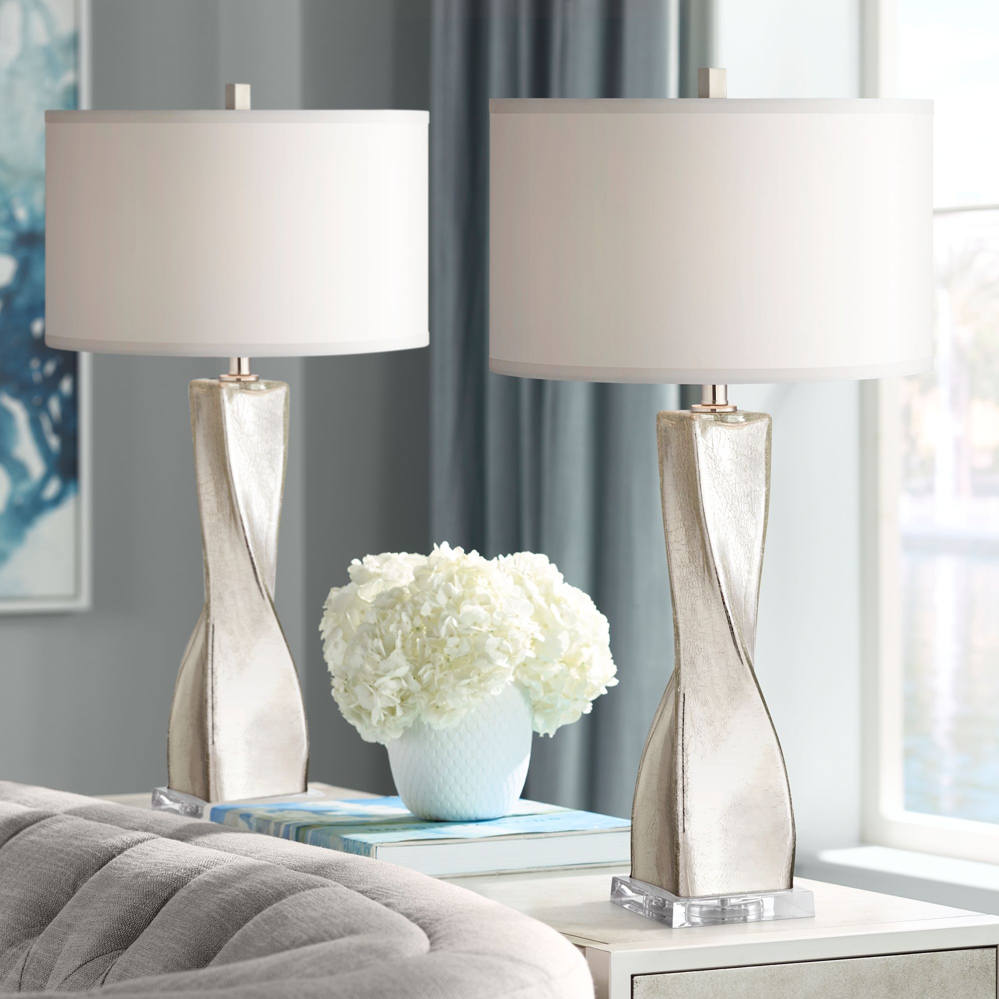 Kylee mercury deals glass table lamp