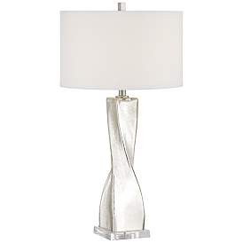 Image2 of Pacific Coast Lighting Oirin Silver Twist Crackle Mercury Glass Table Lamp
