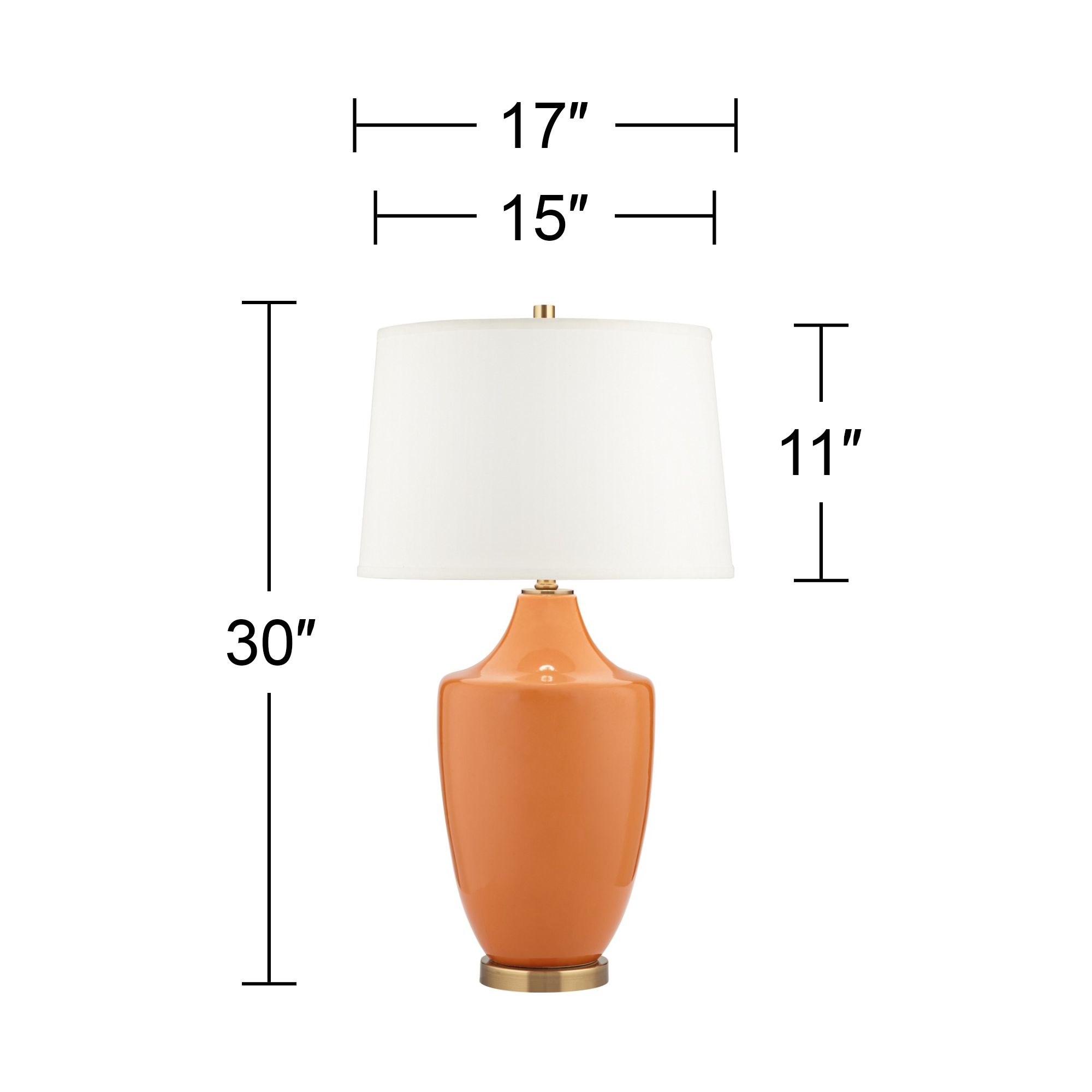 Pacific Coast Lighting Olivia 30" Orange Vase Modern Ceramic Lamp