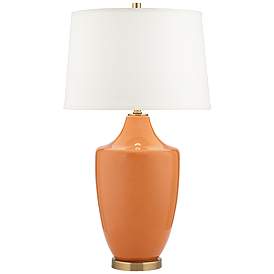 Image2 of Pacific Coast Lighting Olivia Orange Vase Modern Ceramic Table Lamp