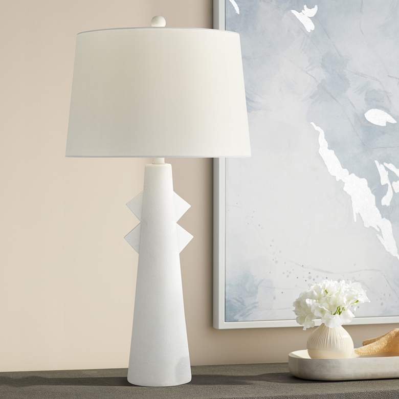 Image 1 Pacific Coast Lighting Orita White Finish Modern Table Lamp