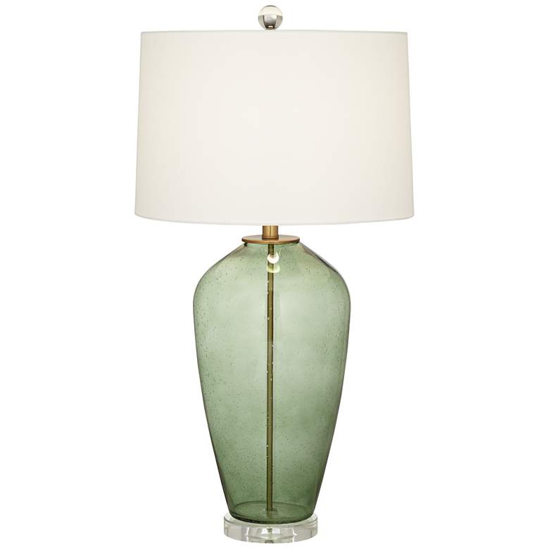 Image 2 Pacific Coast Lighting Pavo 30 3/4 inch Green Glass Tall Modern Table Lamp