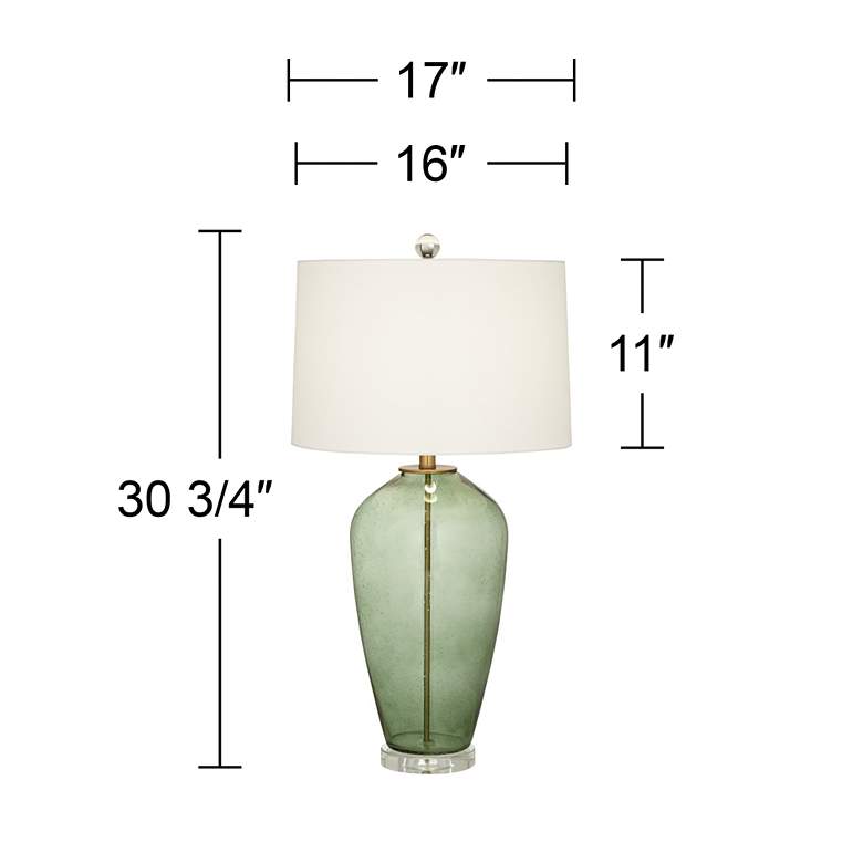 Image 7 Pacific Coast Lighting Pavo 30 3/4 inch Green Glass Tall Modern Table Lamp more views