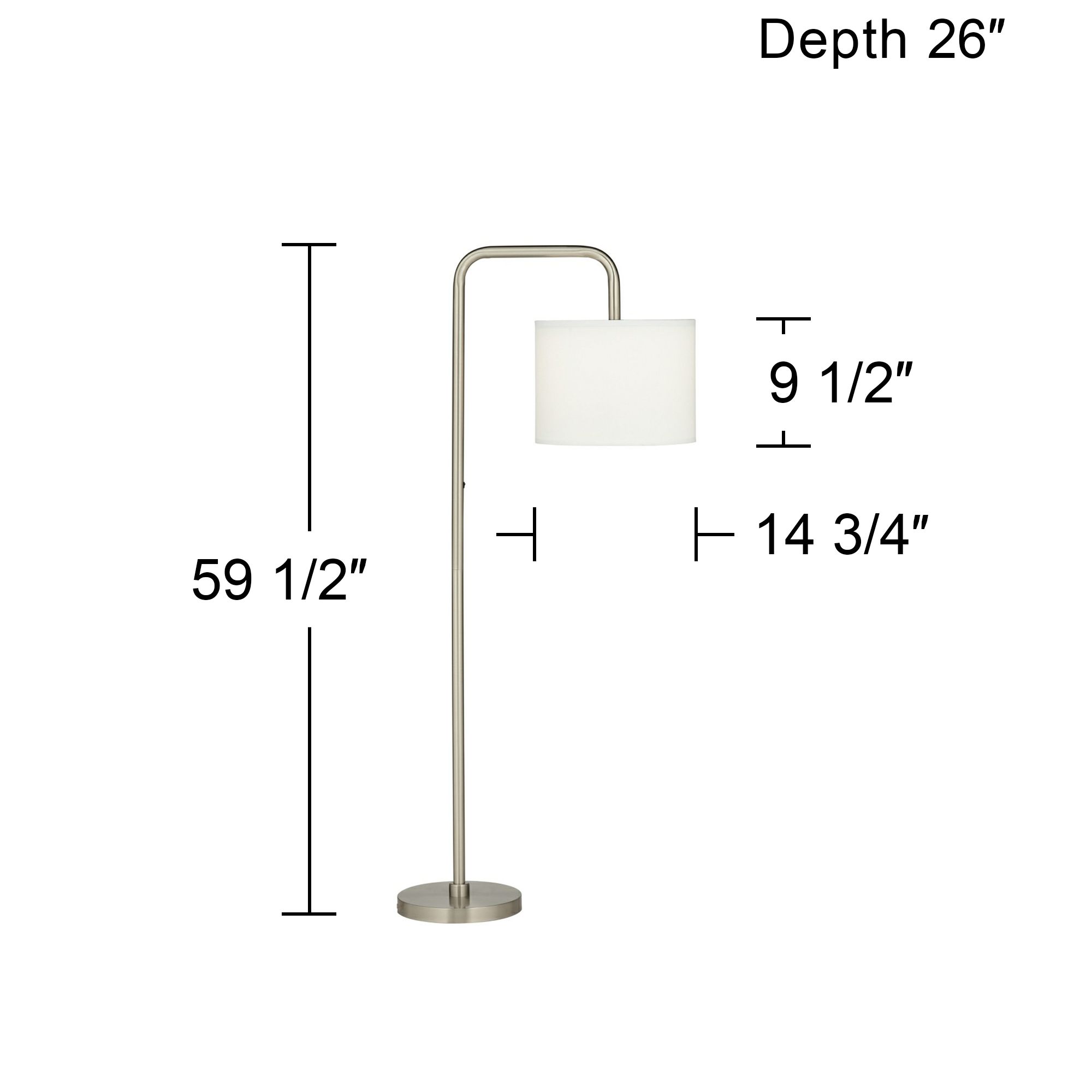 Image 3 Pacific Coast Lighting Raizo 59 1/2" High Brushed Nickel Floor Lamp more views