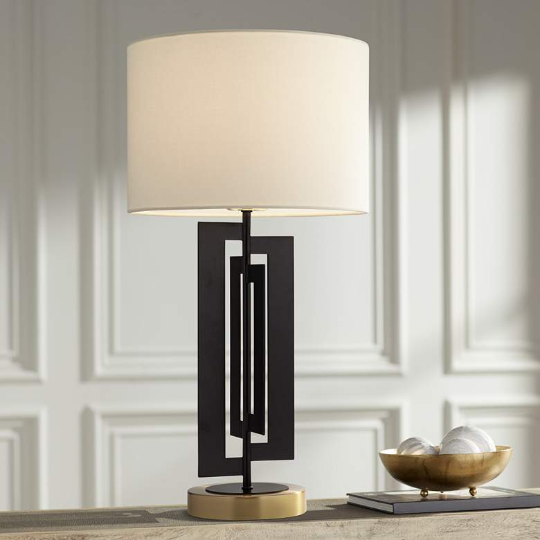 Image 1 Pacific Coast Lighting Razor 25" High Modern Black Finish Table Lamp