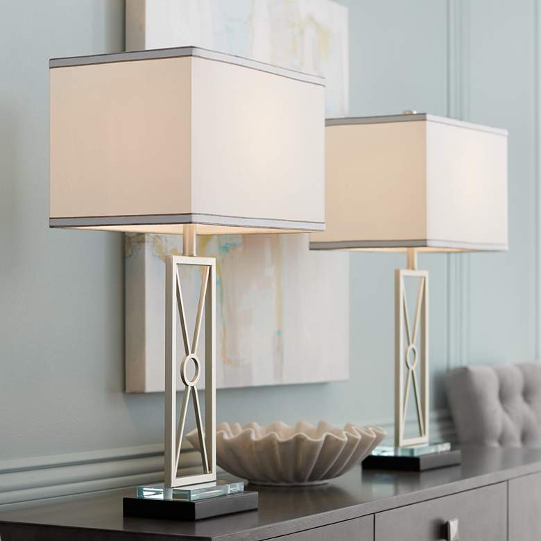 Image 1 Pacific Coast Lighting Reflections Metal Table Lamps Set of 2