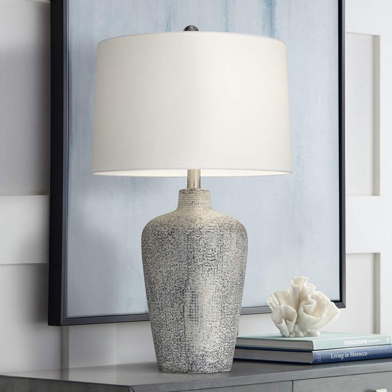 Image 1 Pacific Coast Lighting Reid 25 1/2" Faux Stone Ceramic Table Lamp