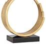 Pacific Coast Lighting Riley Gold Modern Open Ring Sculpture Table Lamp