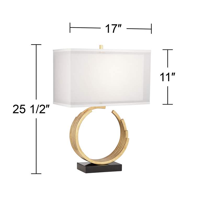 Image 7 Pacific Coast Lighting Riley Gold Modern Open Ring Sculpture Table Lamp more views