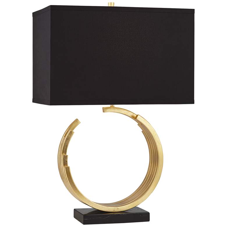 Image 2 Pacific Coast Lighting Riley Open Circle Marble and Gold Modern Table Lamp