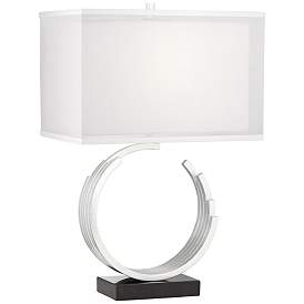Image2 of Pacific Coast Lighting Riley Open Circle Silver Leaf Modern Table Lamp