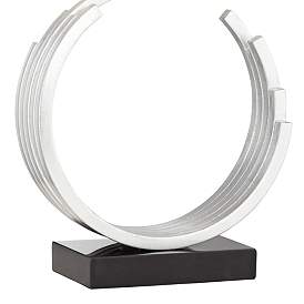 Image5 of Pacific Coast Lighting Riley Open Circle Silver Leaf Modern Table Lamp more views