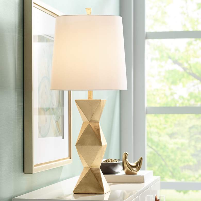 Image 1 Pacific Coast Lighting Ripley Gold Finish Modern Sculpture Table Lamp