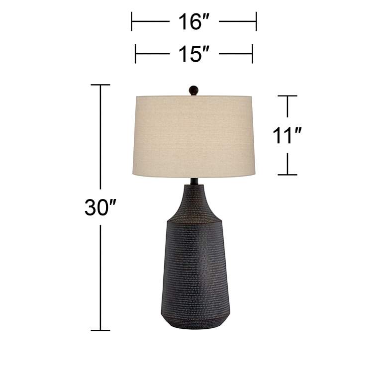 Image 6 Pacific Coast Lighting Rocco 30" Black Hammered Jar Table Lamp more views