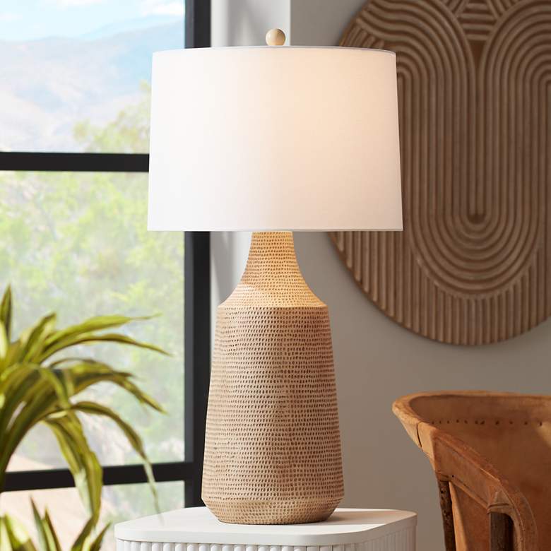 Image 1 Pacific Coast Lighting Rocco 31 1/2 inch Camel Brown Modern Table Lamp